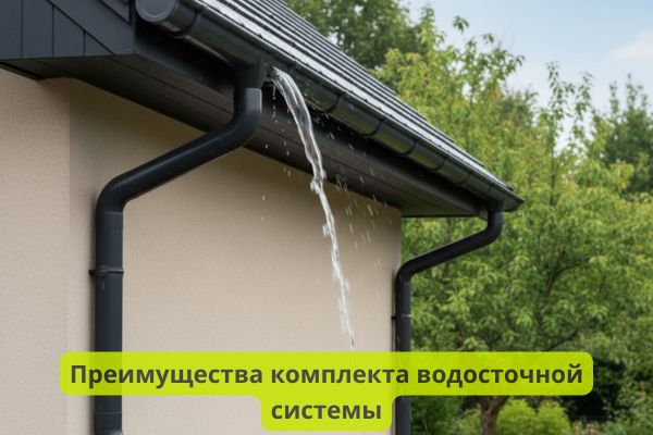 Преимущества водосточной системы комплектом фото